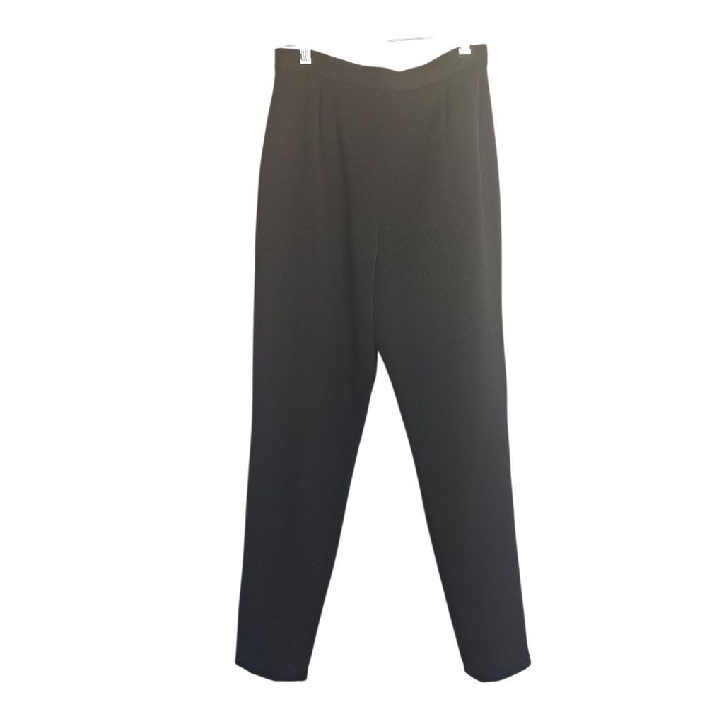 Ann Klein II Wool Black Dress Pants Straight Designer Career Wear Size 6 Womens